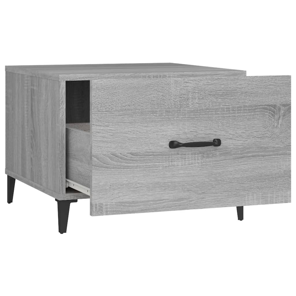 Coffee table with metal legs Gray Sonoma 50x50x40 cm