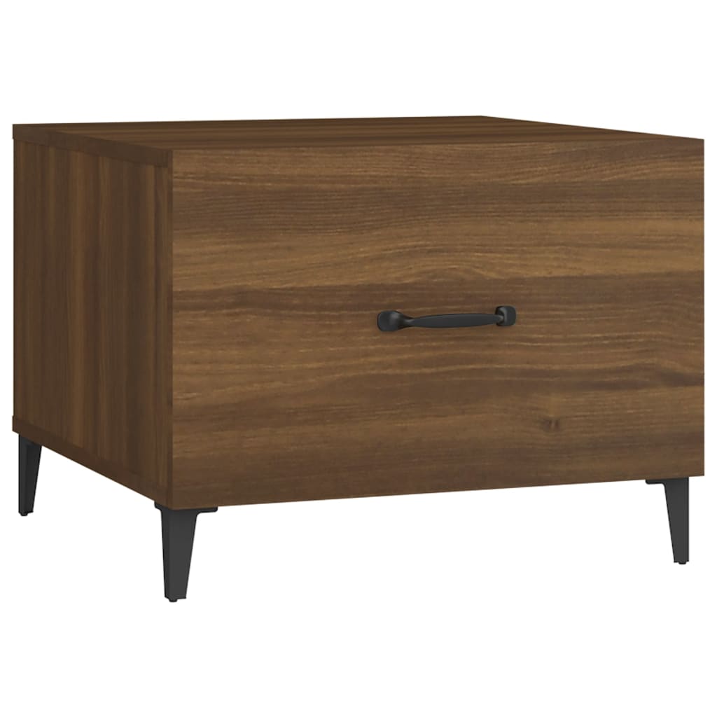 Coffee table with metal legs brown oak look 50x50x40 cm