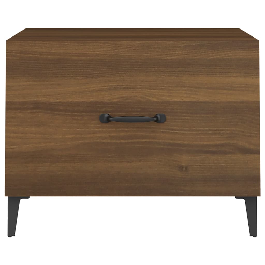 Coffee table with metal legs brown oak look 50x50x40 cm