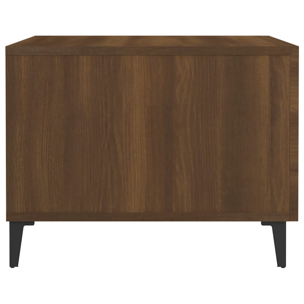 Coffee table with metal legs brown oak look 50x50x40 cm