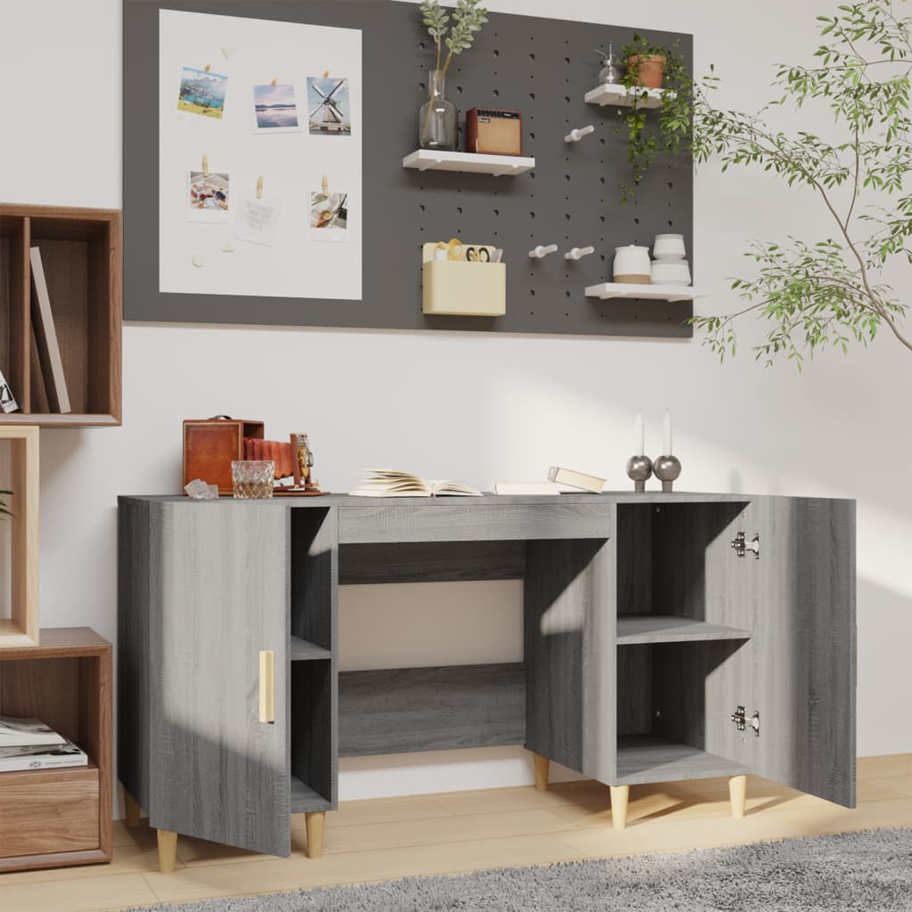 Bureau Sonoma gris 140x50x75 cm matériau bois