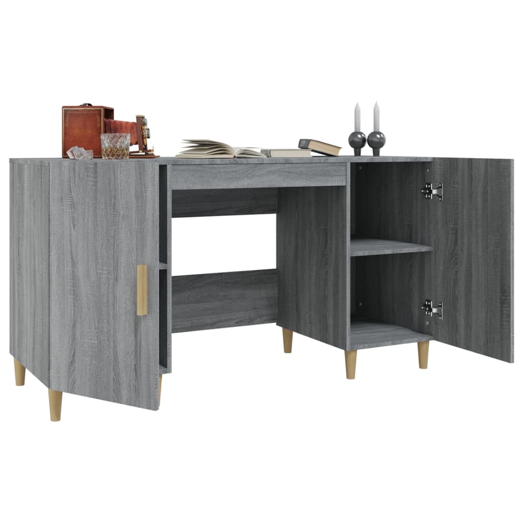 Bureau Sonoma gris 140x50x75 cm matériau bois