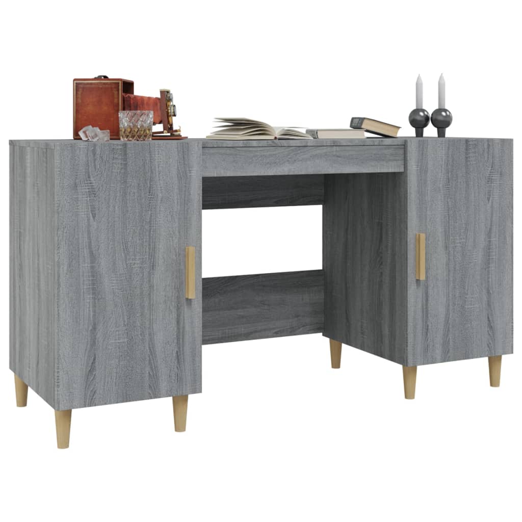 Bureau Sonoma gris 140x50x75 cm matériau bois