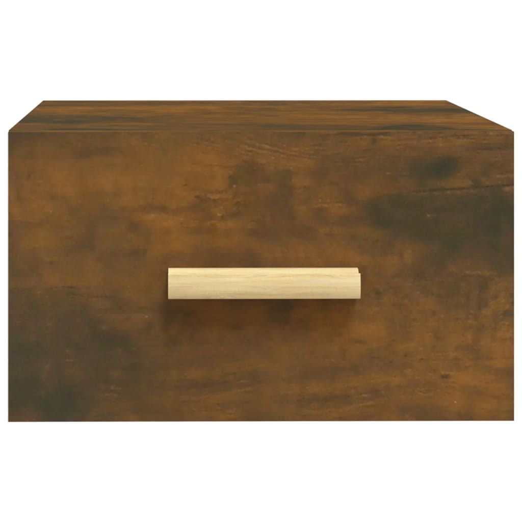 Wall-mounted bedside tables 2 pieces smoked oak 35x35x20 cm