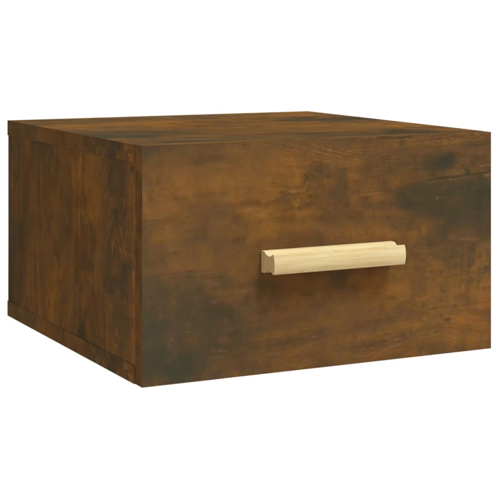 Wall-mounted bedside tables 2 pieces smoked oak 35x35x20 cm