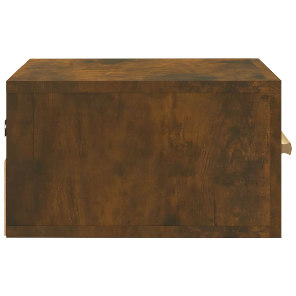 Wall-mounted bedside tables 2 pieces smoked oak 35x35x20 cm