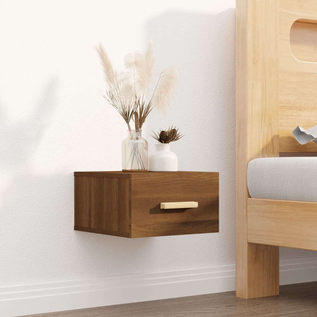Wall Bedside Tables 2 pcs. Brown Oak Look 35x35x20 cm