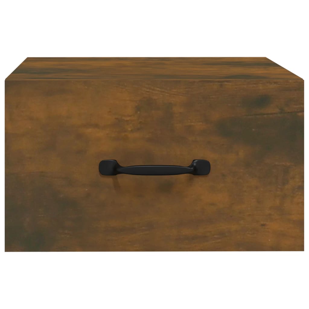 Wall-mounted bedside tables 2 pieces smoked oak 35x35x20 cm