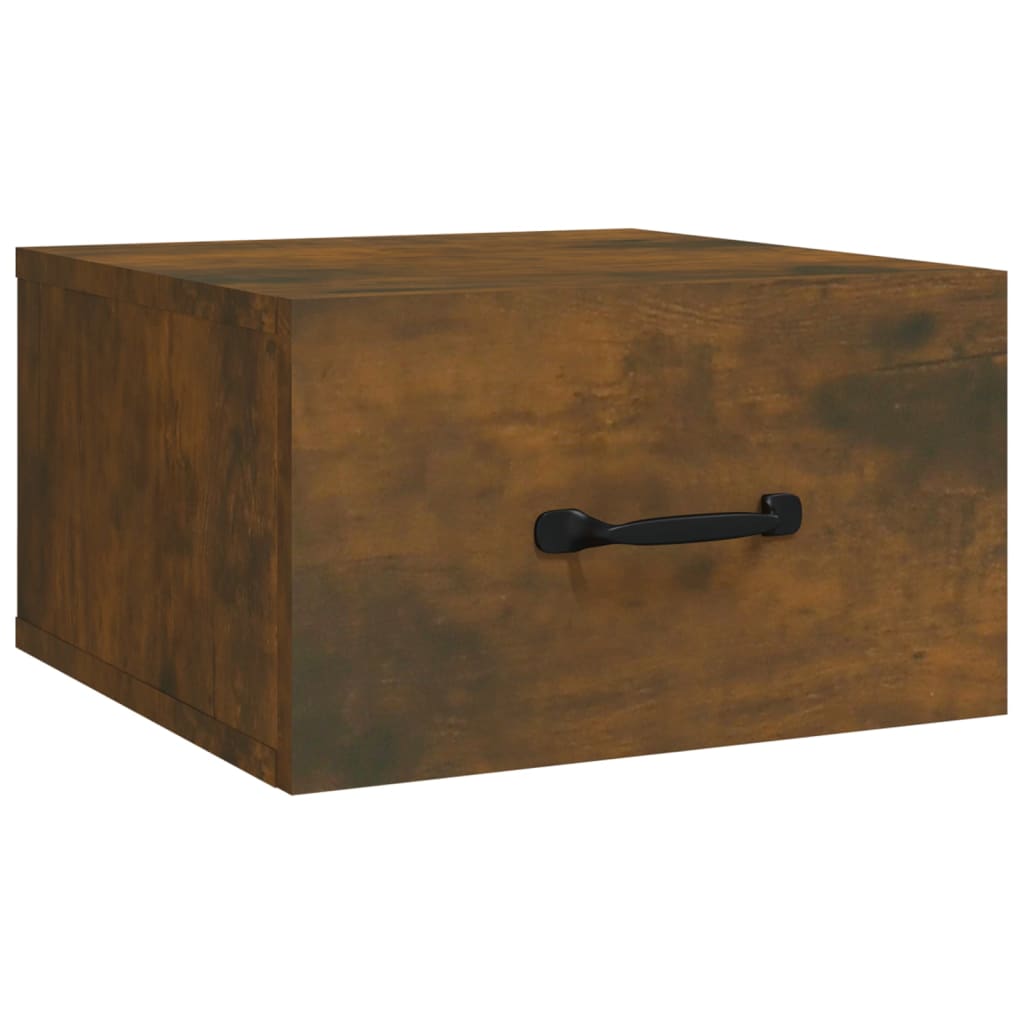 Wall-mounted bedside tables 2 pieces smoked oak 35x35x20 cm
