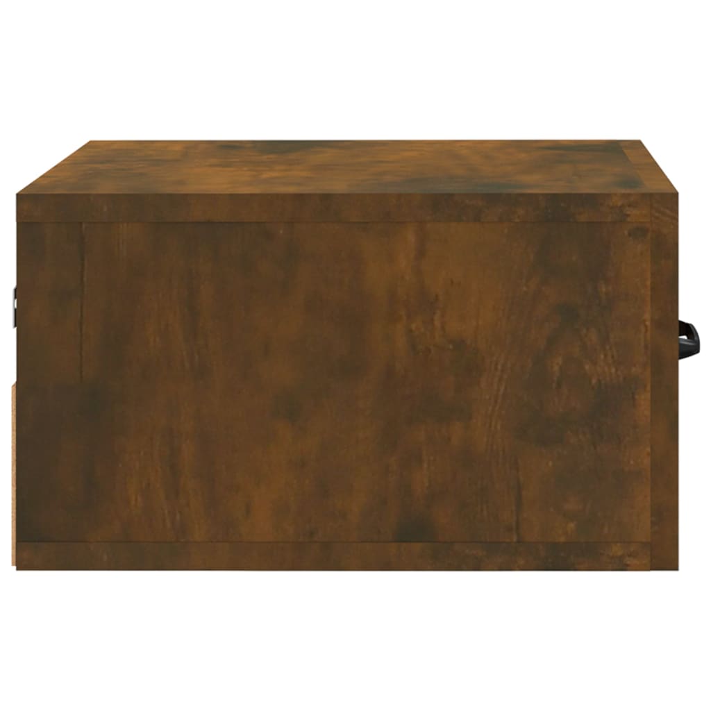 Wall-mounted bedside tables 2 pieces smoked oak 35x35x20 cm