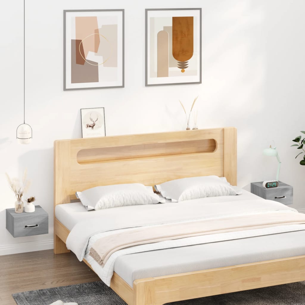 Wall Bedside Tables 2 pcs. Gray Sonoma 35x35x20 cm