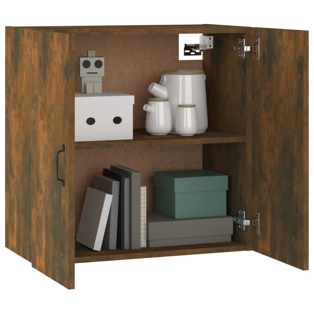 Armoire murale chêne fumé 60x31x60 cm matériau bois