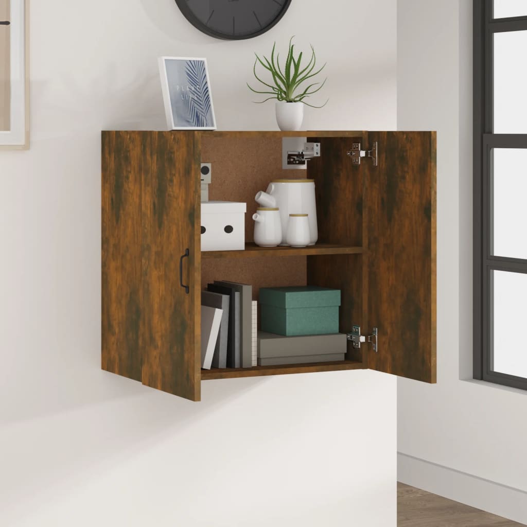 Armoire murale chêne fumé 60x31x60 cm matériau bois