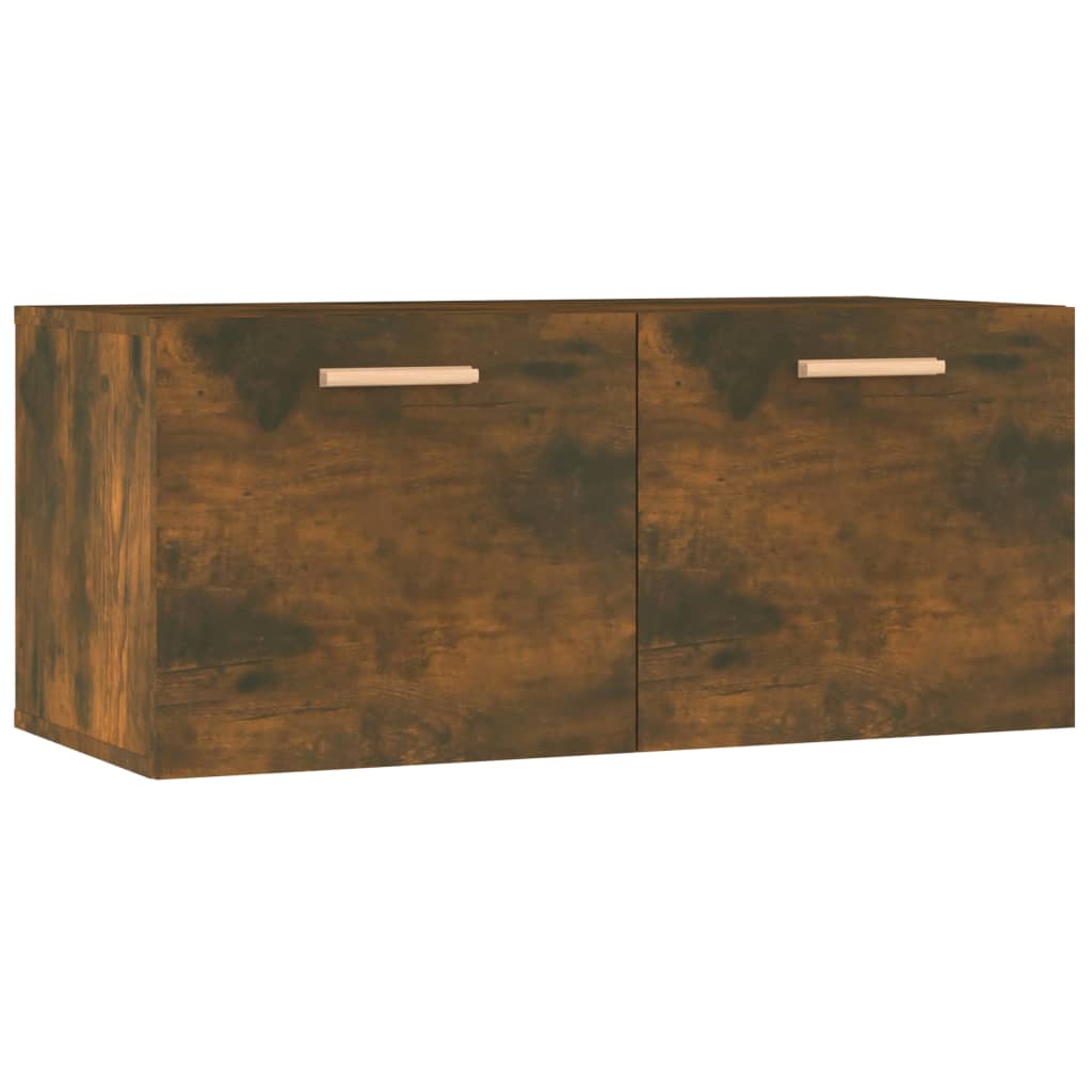 Wall Cabinet Smoked Oak 80x35x36.5 cm Wood Material