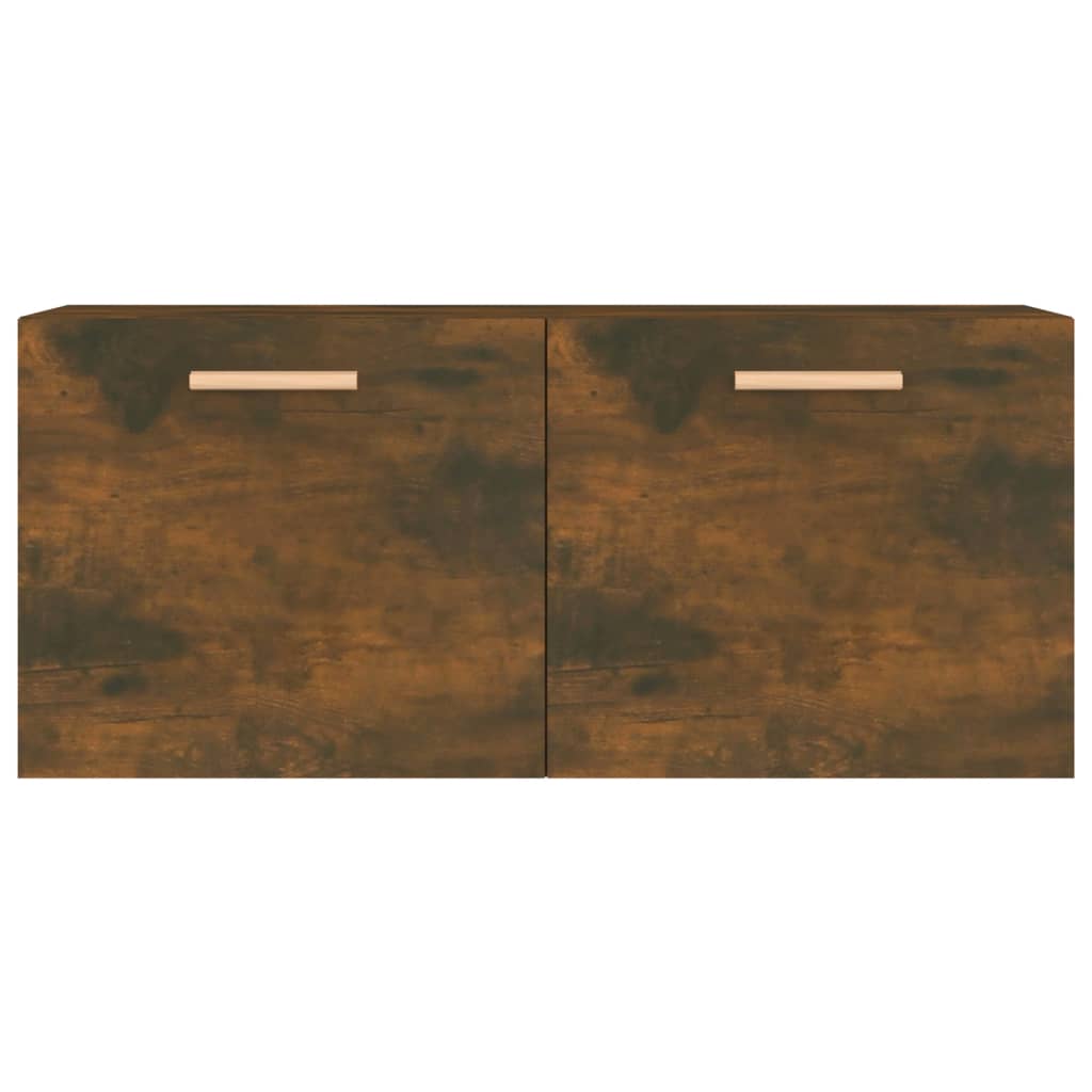 Wall Cabinet Smoked Oak 80x35x36.5 cm Wood Material