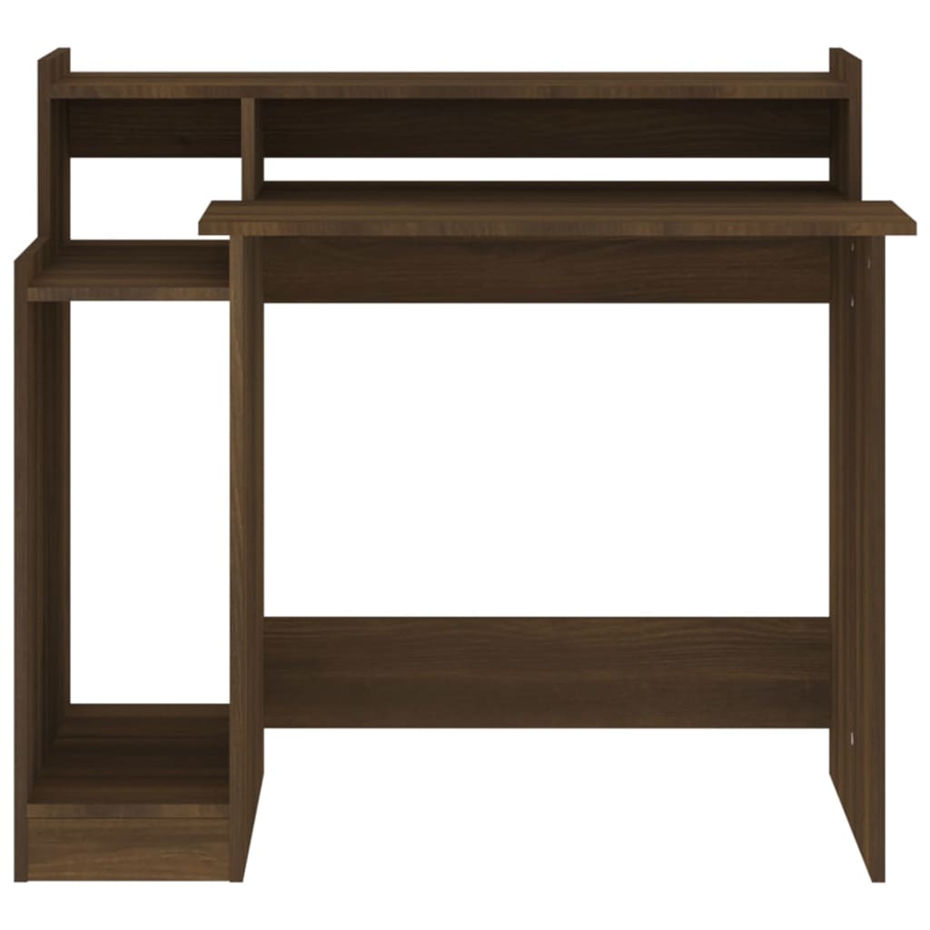 Desk with LEDs Brown Oak Look 97x45x90 Wood Material