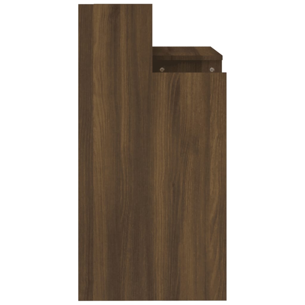 Desk with LEDs Brown Oak Look 97x45x90 Wood Material