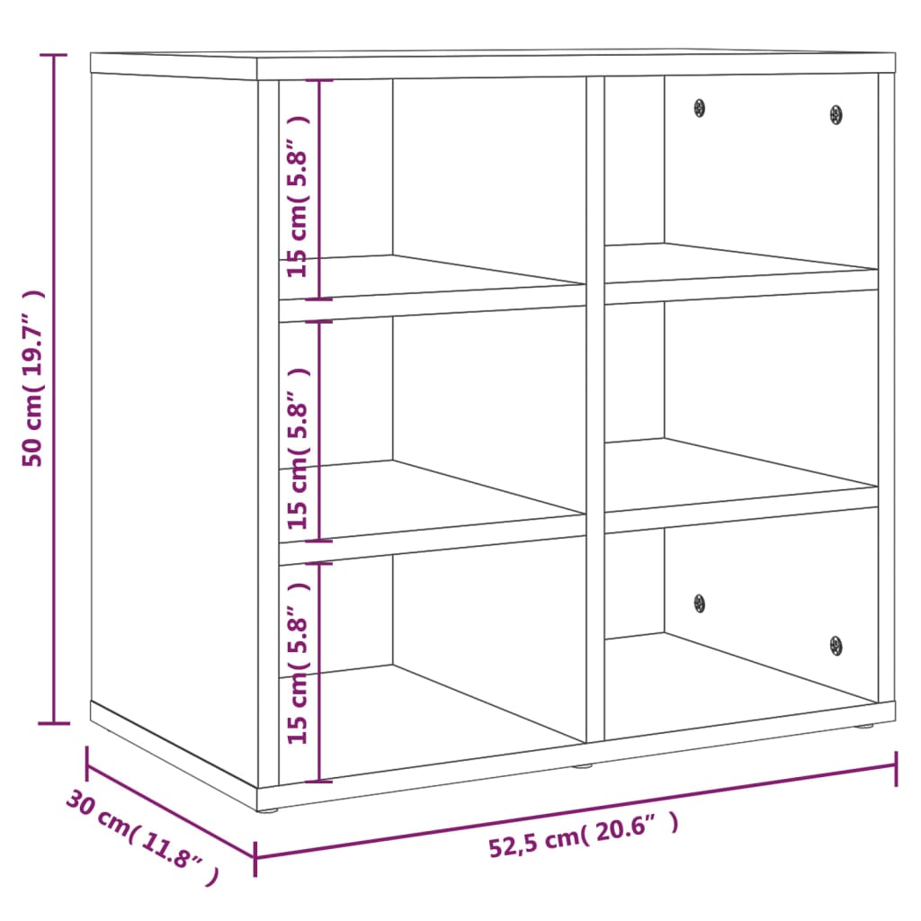 Shoe rack smoked oak 52.5x30x50 cm