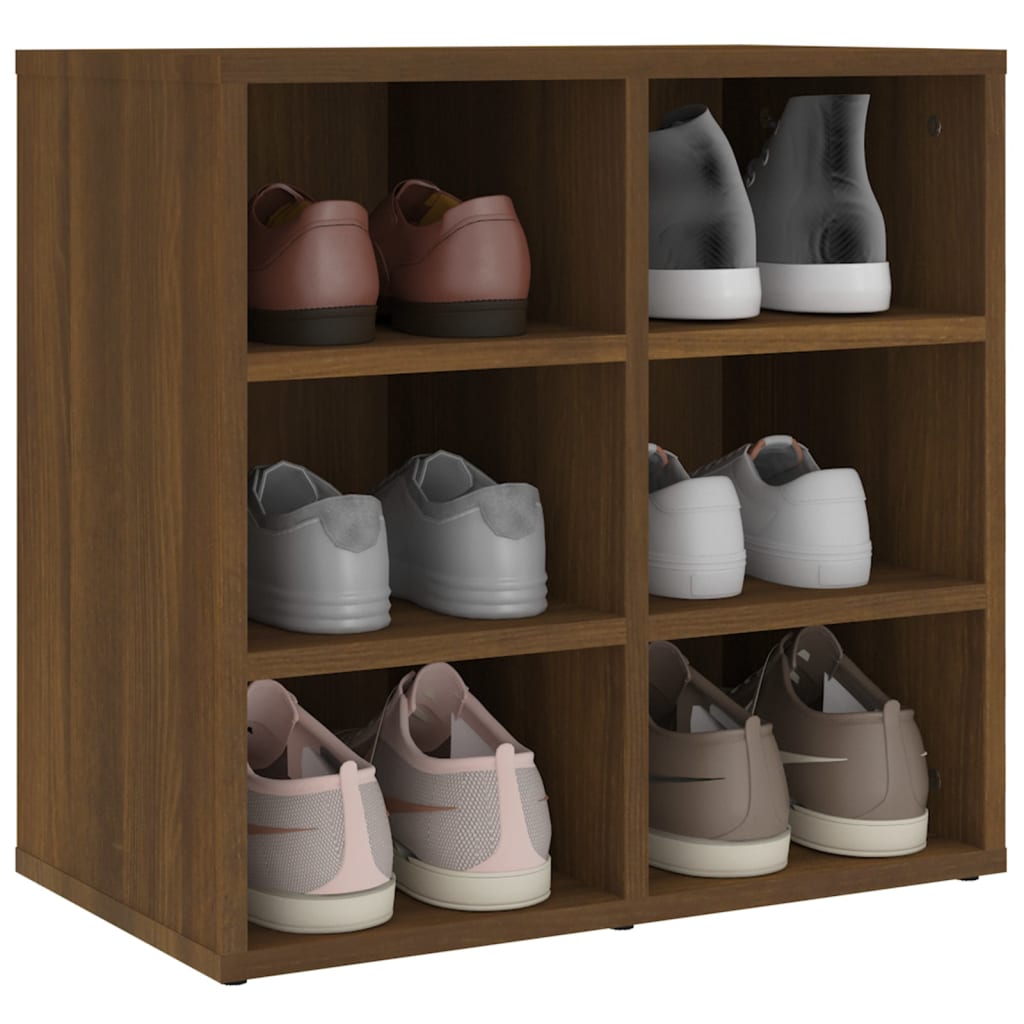Étagères à chaussures 2 pcs. Aspect chêne brun 52,5x30x50 cm