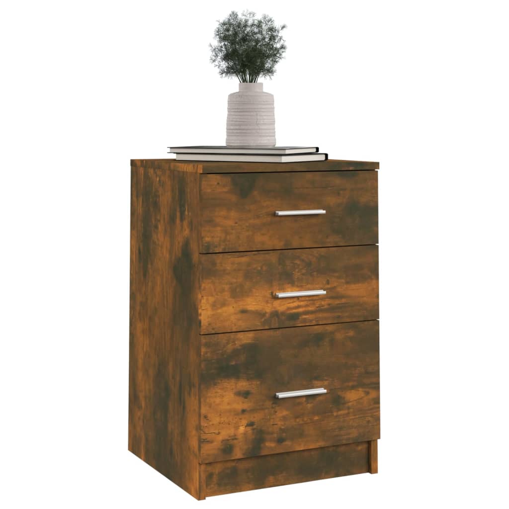 Bedside table smoked oak 40x40x63 cm wood material