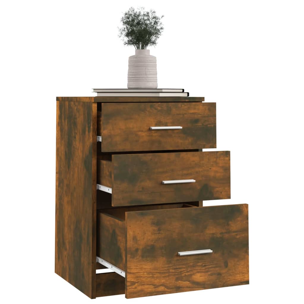 Bedside table smoked oak 40x40x63 cm wood material