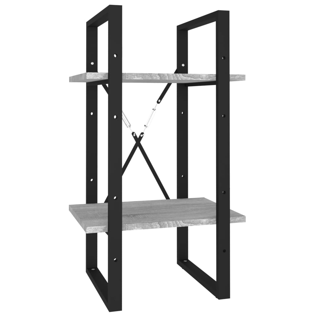 Bookcase 2 Compartments Grey Sonoma 40x30x70 cm Wood Material