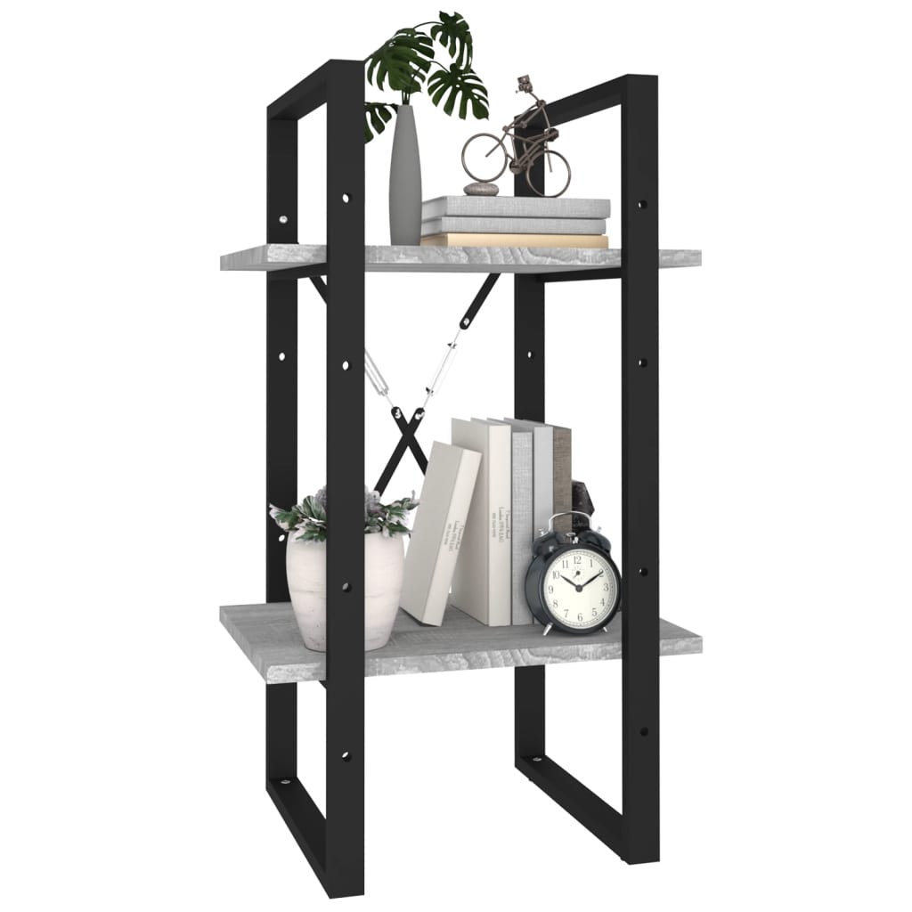 Bookcase 2 Compartments Grey Sonoma 40x30x70 cm Wood Material