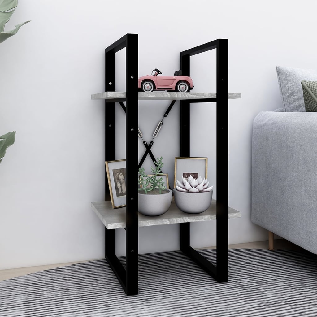 Bookcase 2 Compartments Grey Sonoma 40x30x70 cm Wood Material