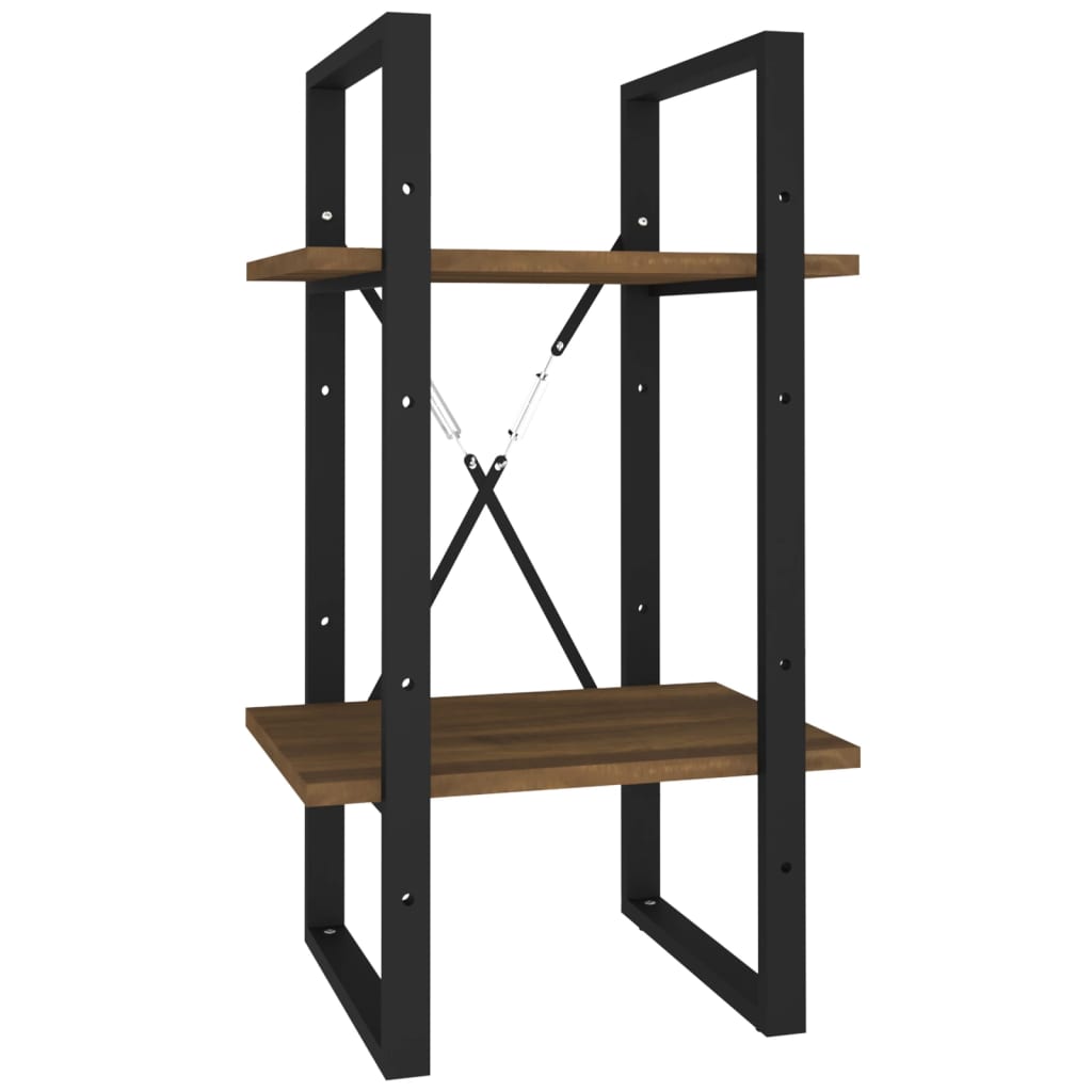 Bookcase 2 compartments brown oak look 40x30x70cm wood material