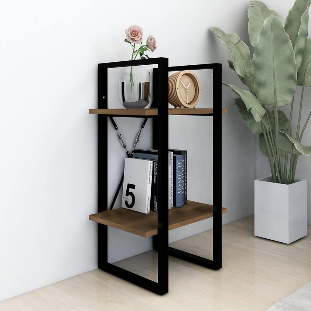 Bookcase 2 compartments brown oak look 40x30x70cm wood material