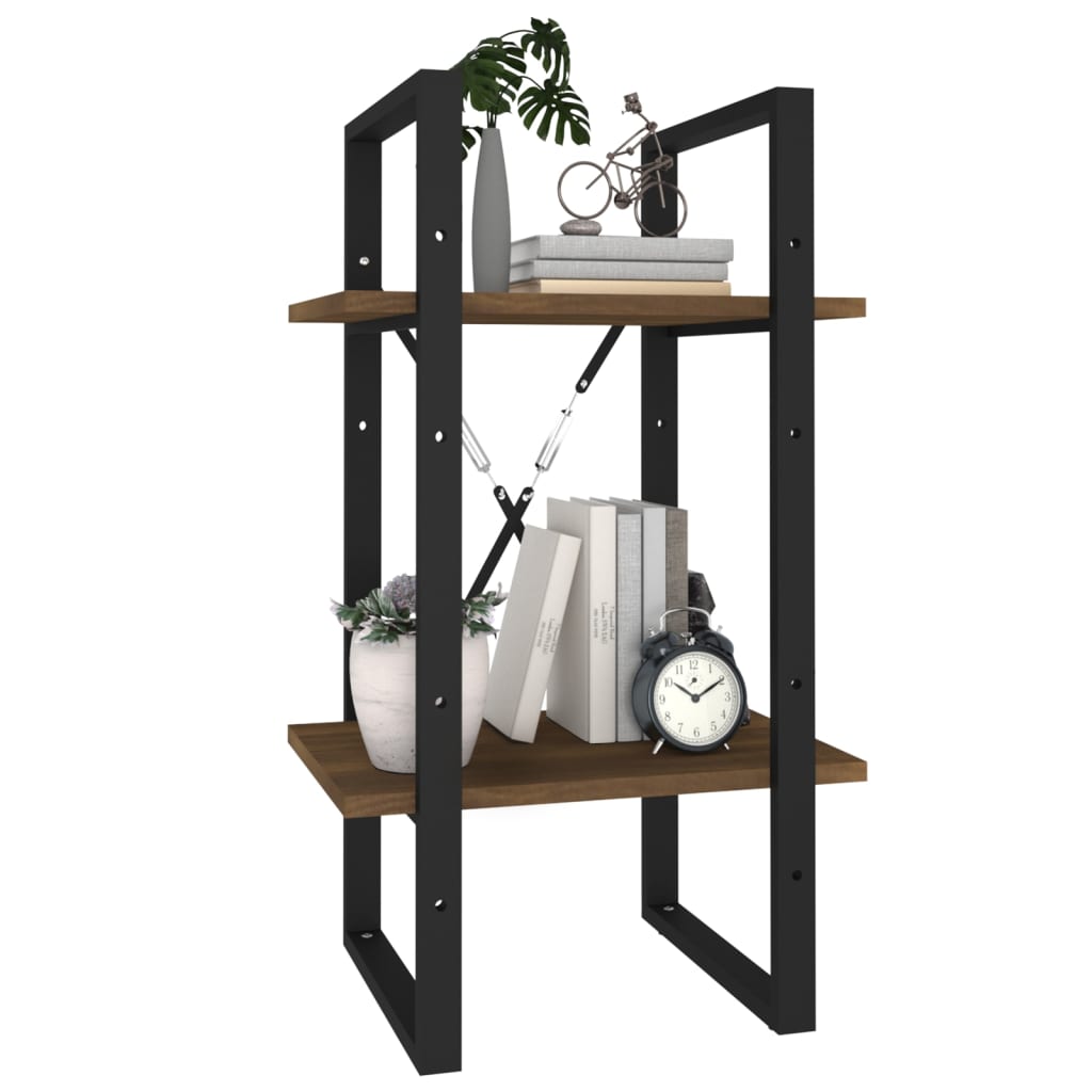 Bookcase 2 compartments brown oak look 40x30x70cm wood material