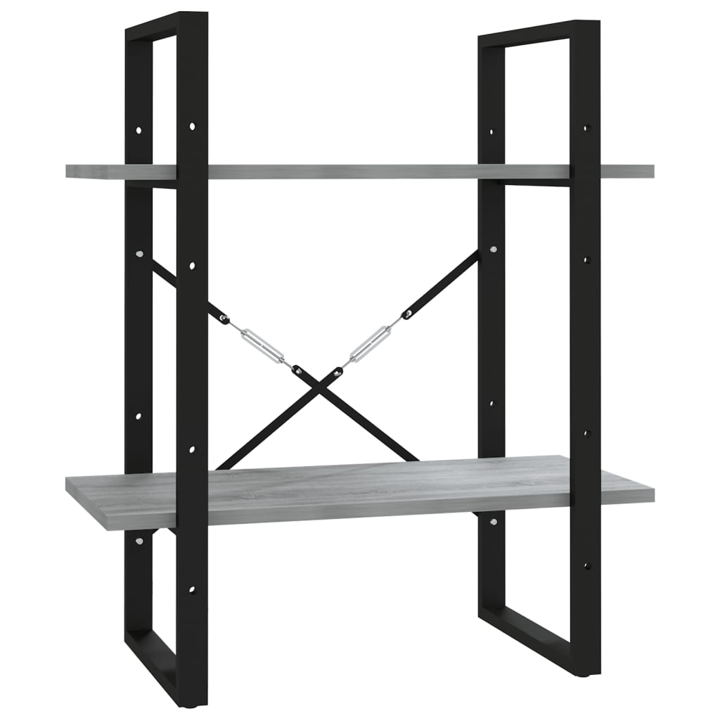 Bookcase 2 Compartments Grey Sonoma 60x30x70 cm Wood Material