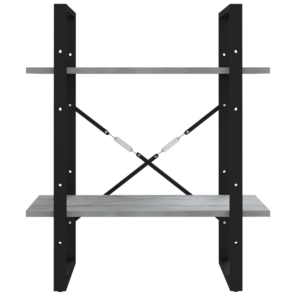 Bookcase 2 Compartments Grey Sonoma 60x30x70 cm Wood Material