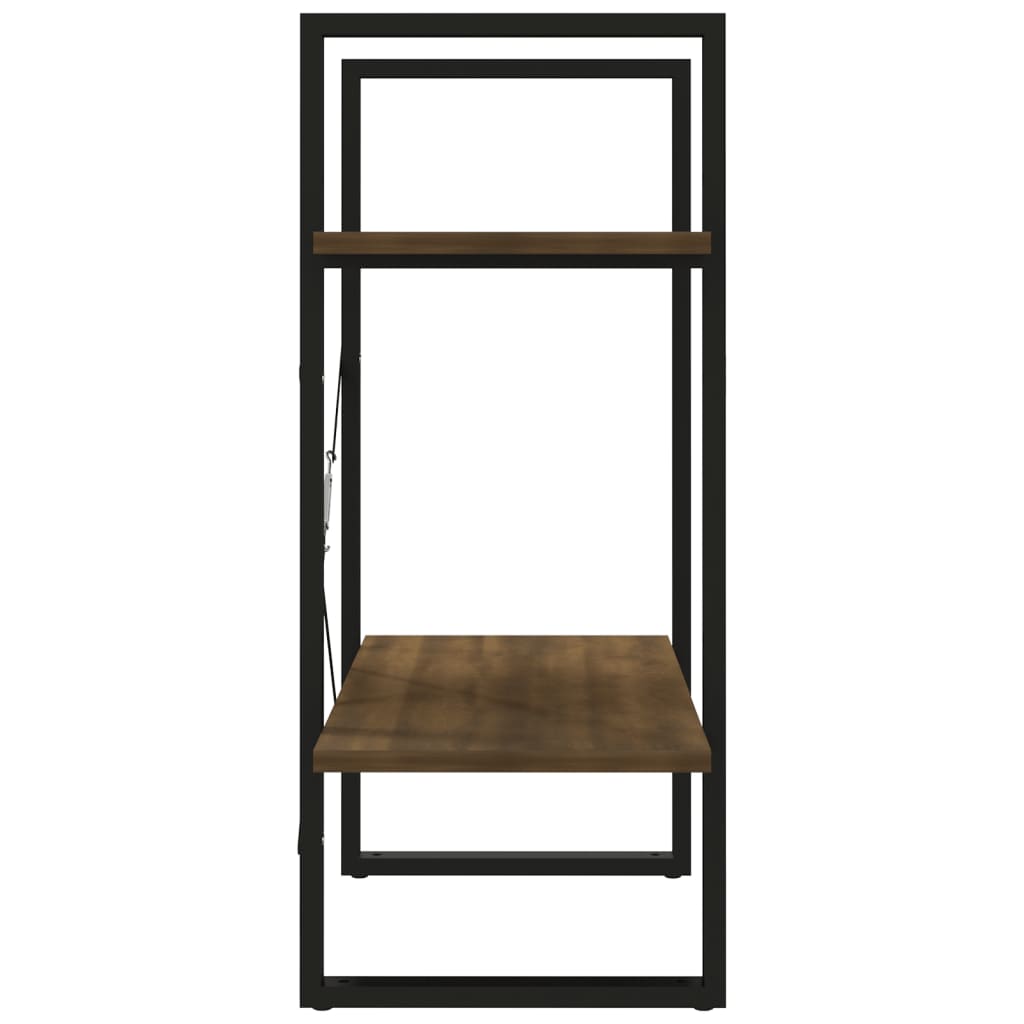 Bookcase 2 Compartments Brown Oak Look 60x30x70 cm