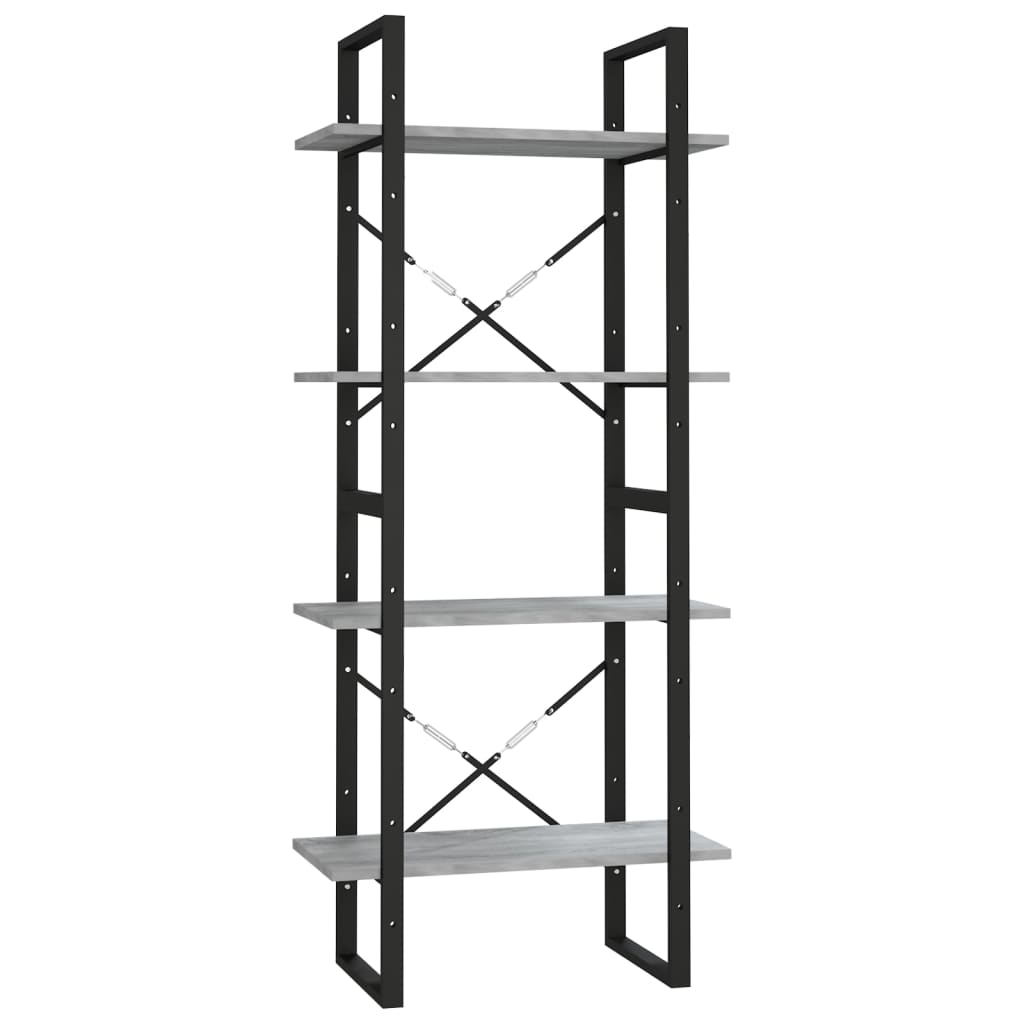 Bookcase 4 Compartments Grey Sonoma 60x30x140 cm Wood Material