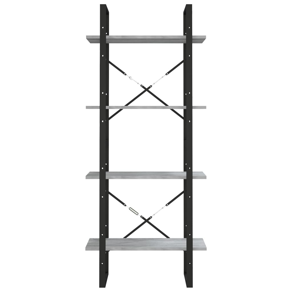 Bookcase 4 Compartments Grey Sonoma 60x30x140 cm Wood Material