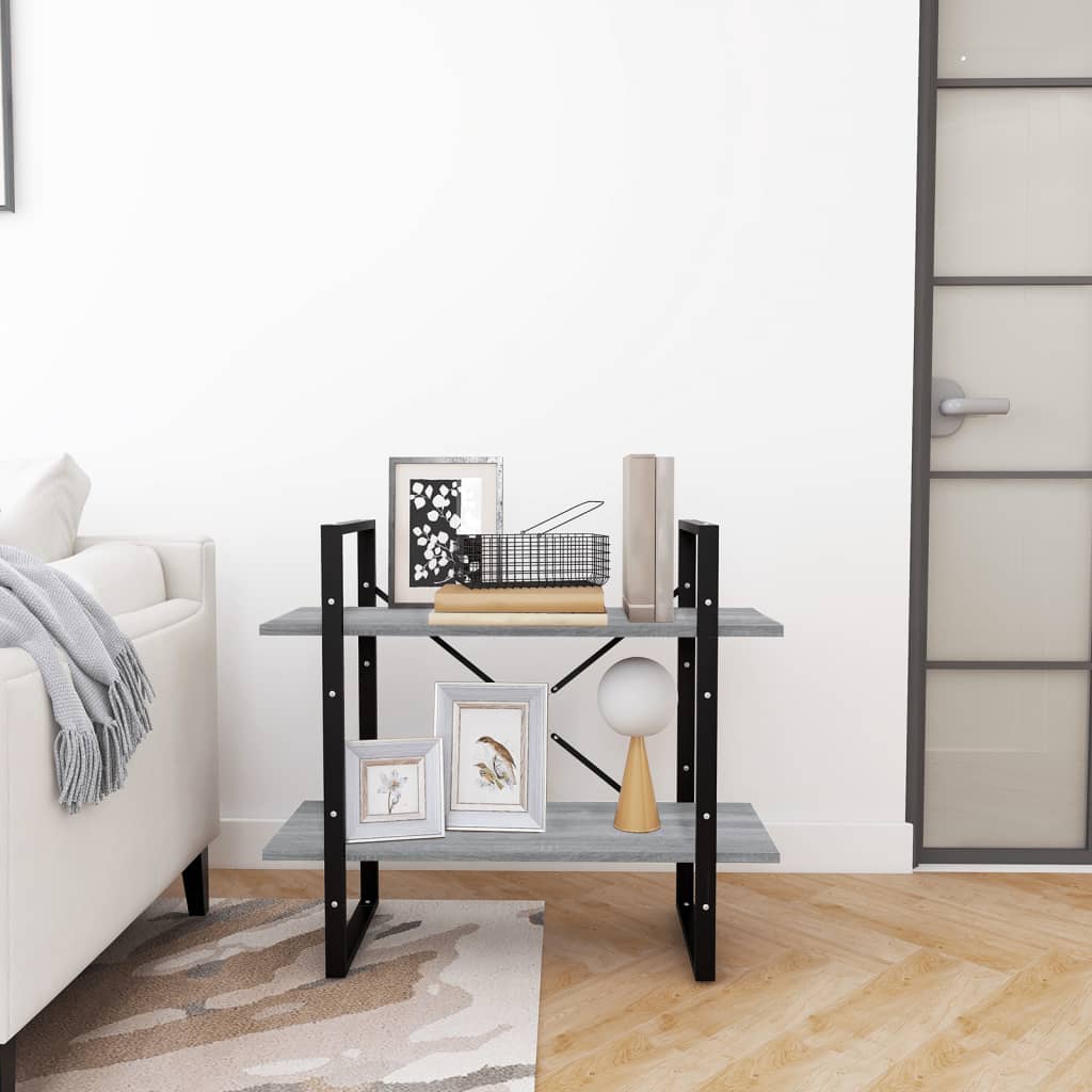 Bookcase 2 Compartments Grey Sonoma 80x30x70 cm Wood Material