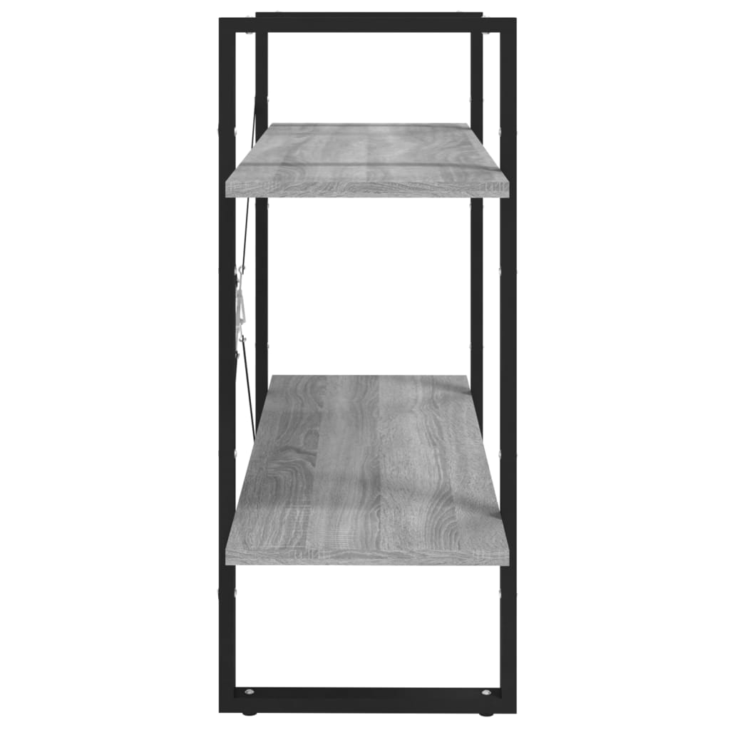 Bookcase 2 Compartments Grey Sonoma 80x30x70 cm Wood Material