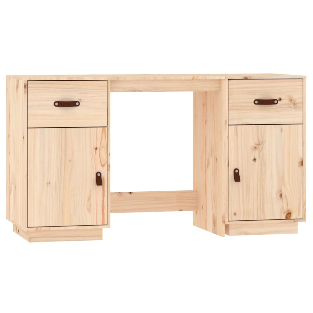 Bureau avec armoires 135x50x75 cm en pin massif