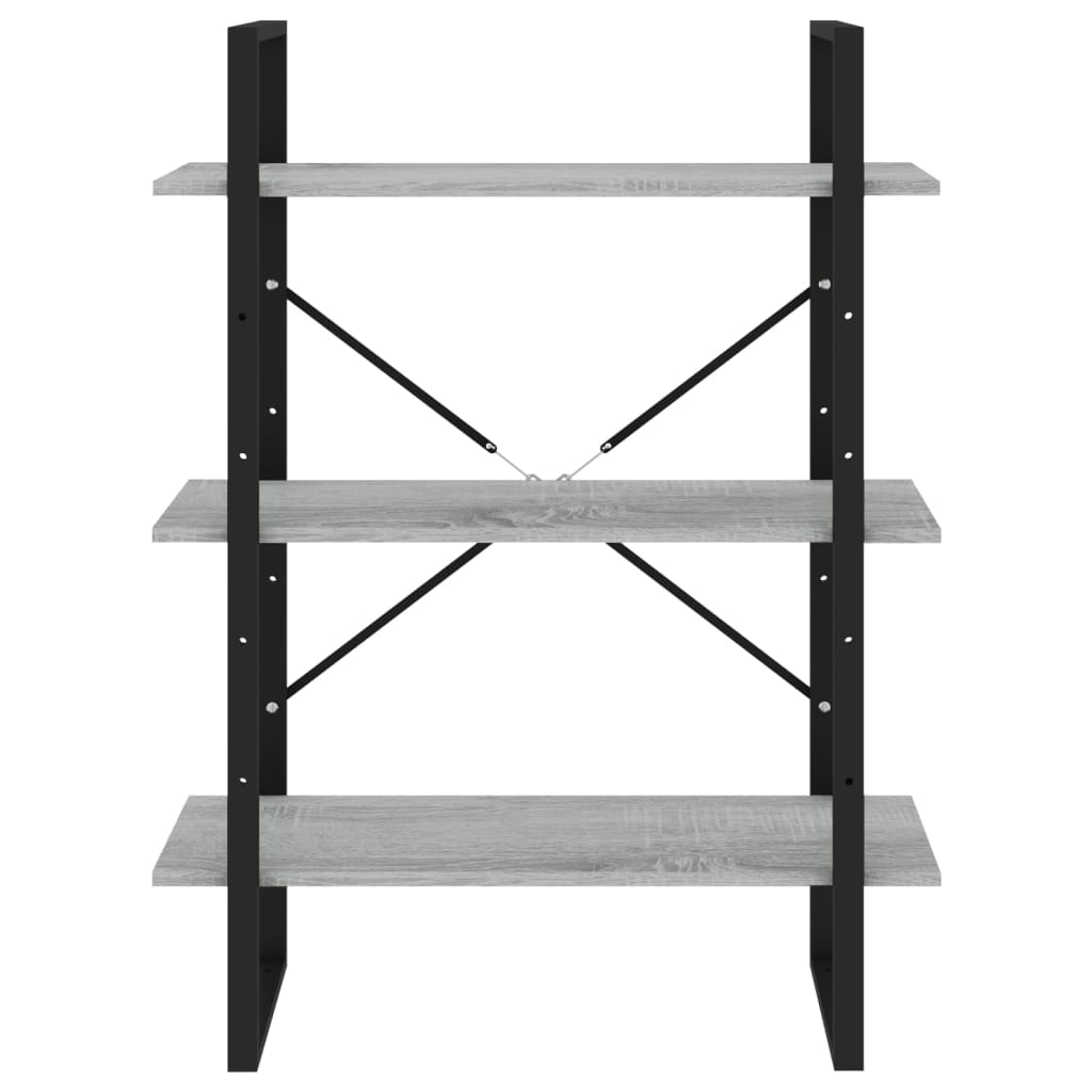 Bookcase 5 compartments grey Sonoma oak 80x30x175 wood material