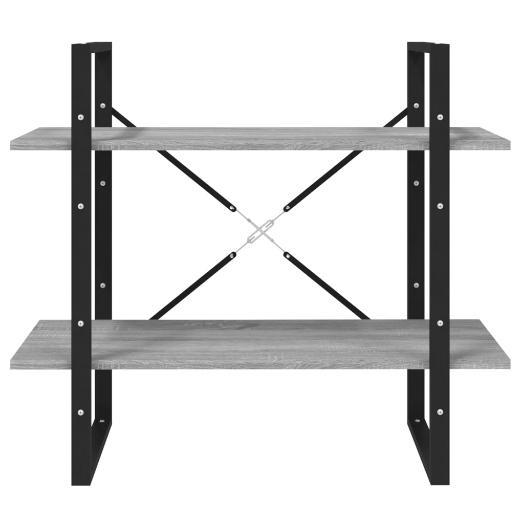 Bookcase 5 compartments grey Sonoma oak 80x30x175 wood material