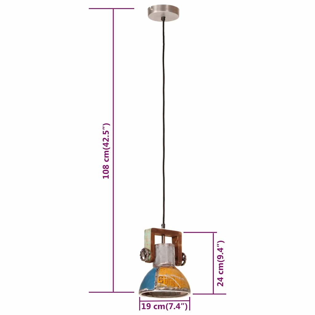 Hängelampe Industrie-Stil 25 W Mehrfarbig Rund 19 cm E27