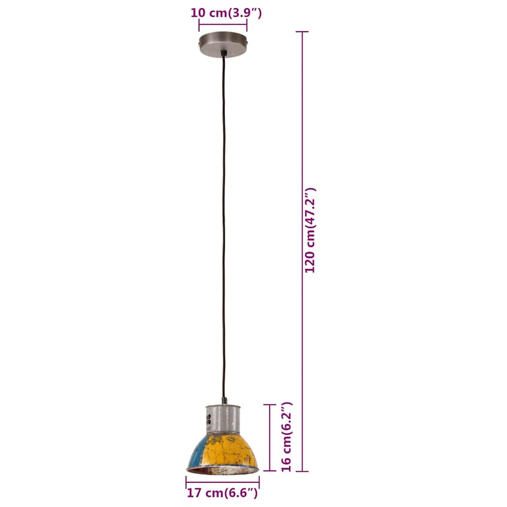 Hängelampe Industrie-Stil 25 W Mehrfarbig Rund 17 cm E27