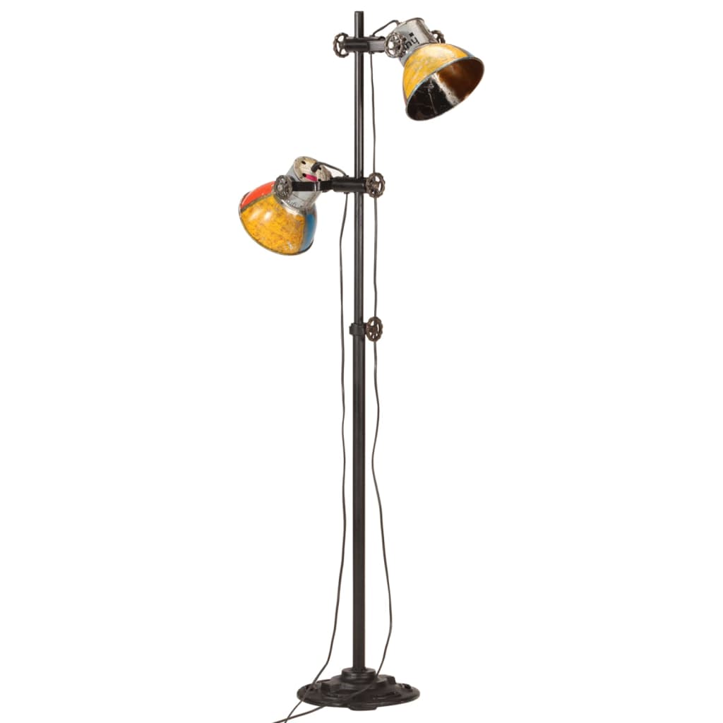 Floor lamp with 2 lampshades multicolored E27