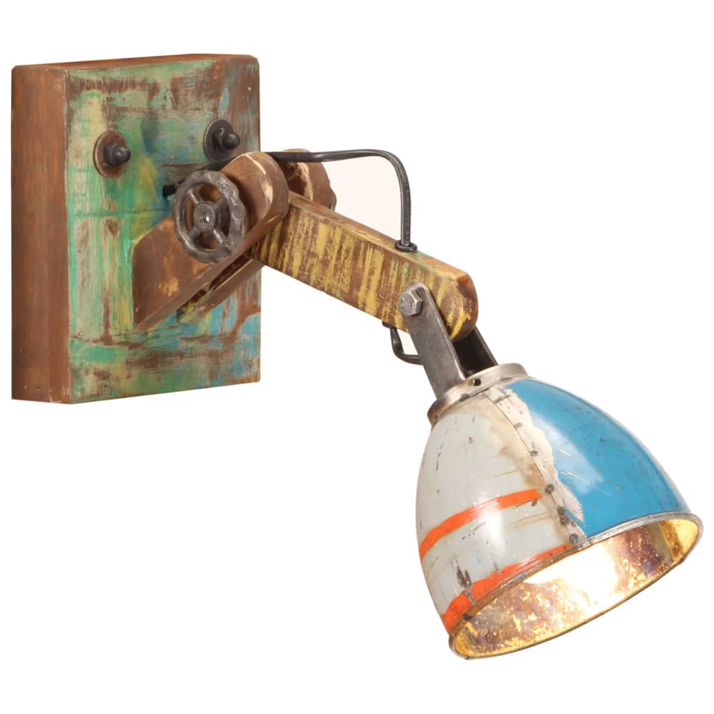 Applique murale style industriel multicolore ronde E27