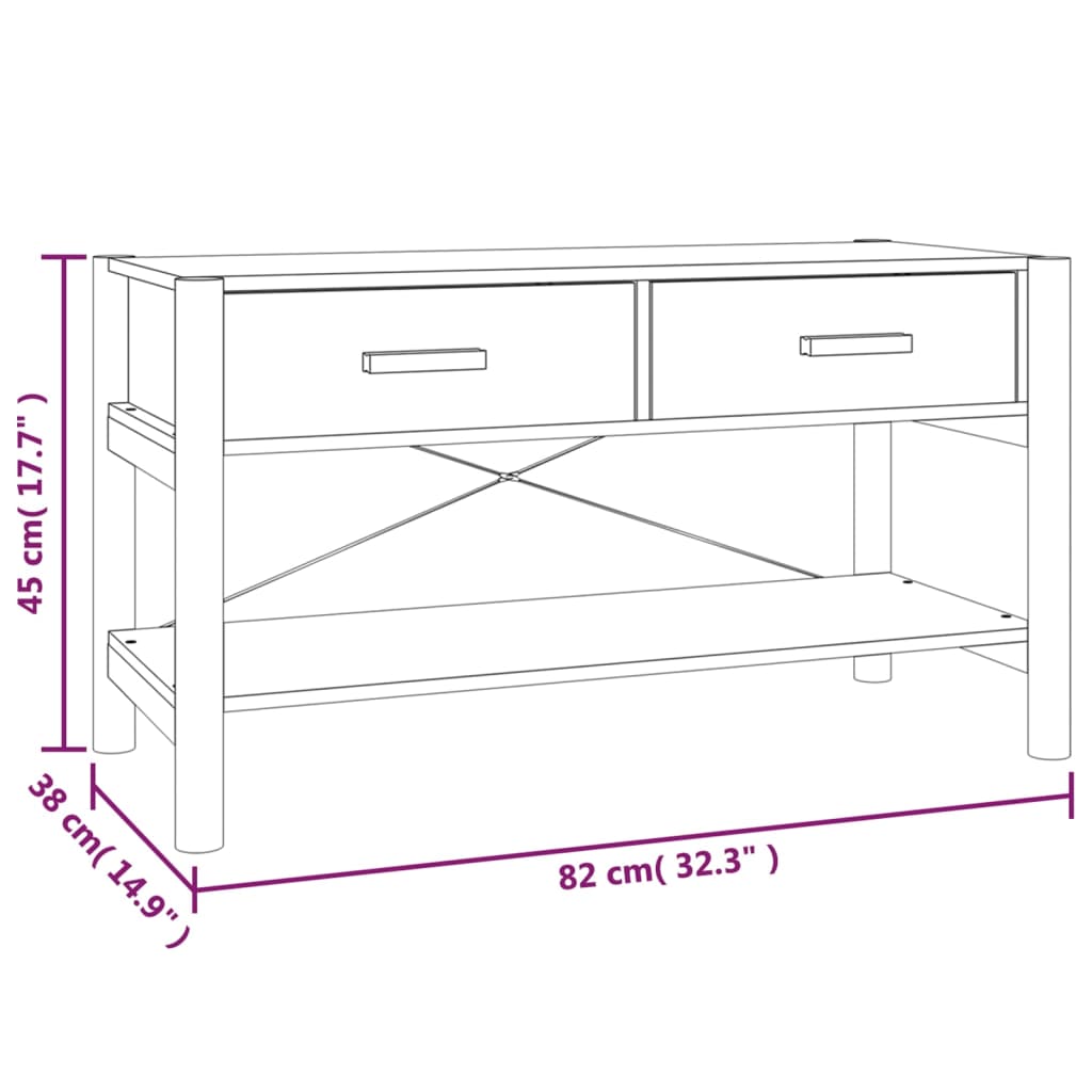 Meuble TV blanc 82x38x45 cm en matériau à base de bois