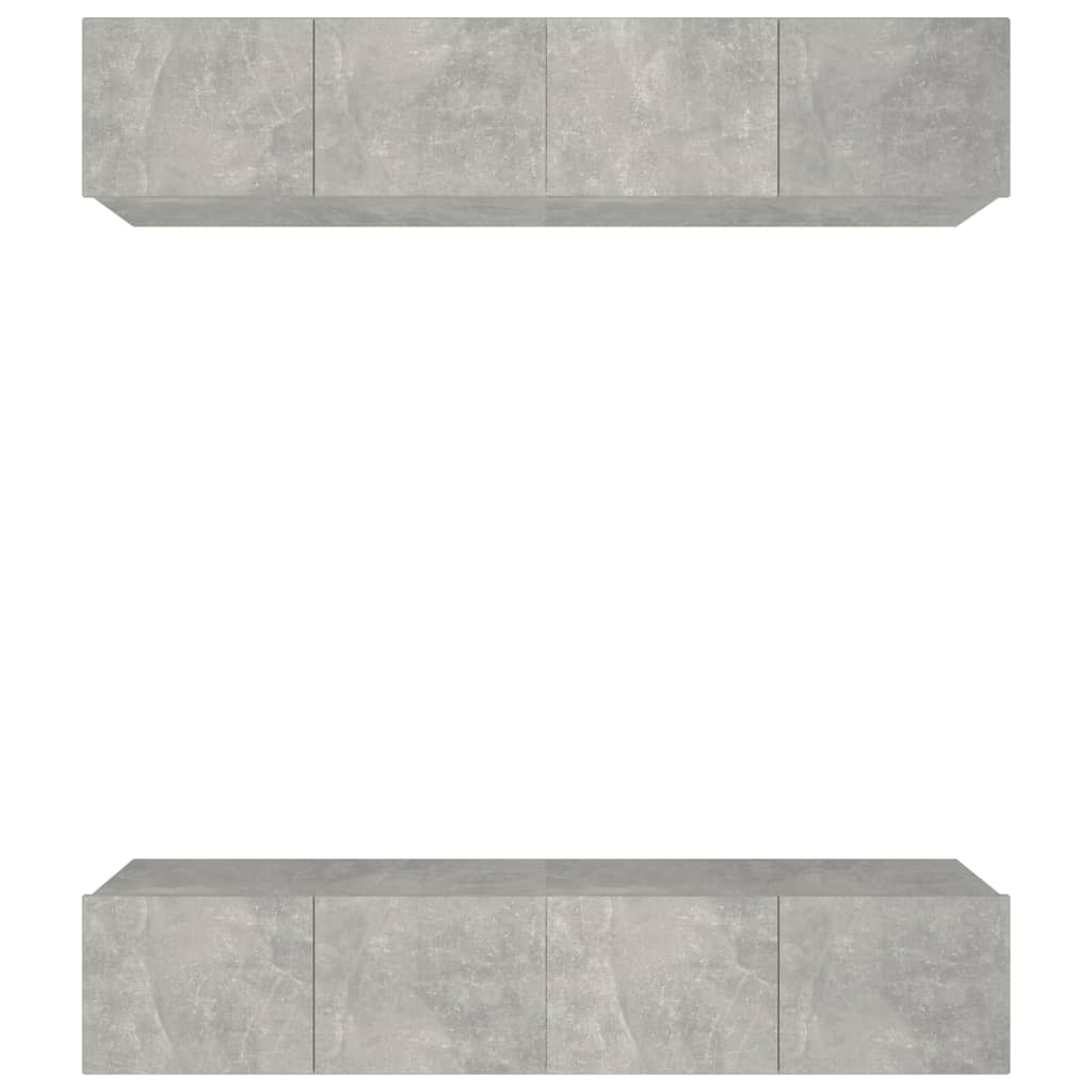 Meubles TV, 4 pièces, gris béton, 80 x 30 x 30 cm, matériau à base de bois