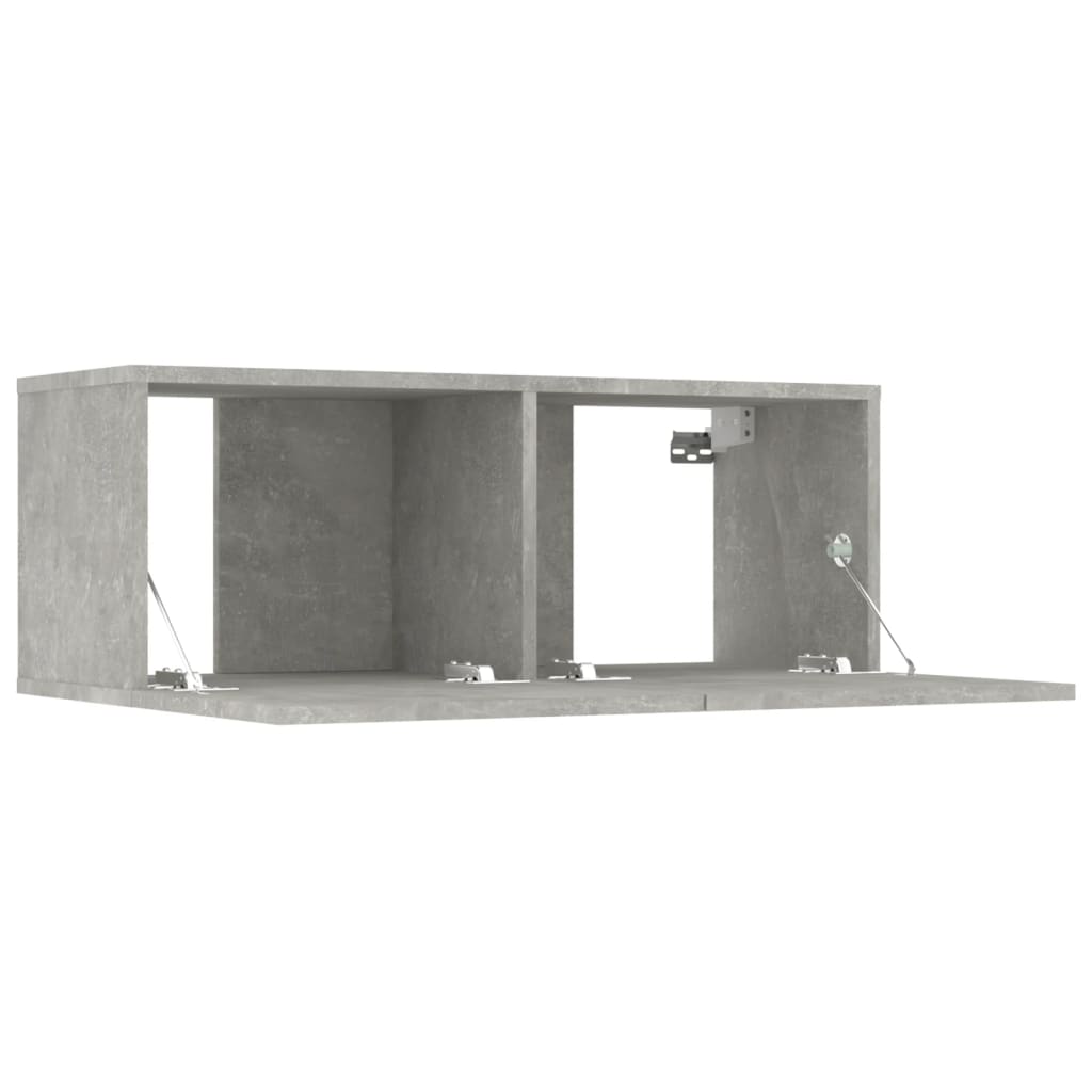 Meubles TV, 4 pièces, gris béton, 80 x 30 x 30 cm, matériau à base de bois
