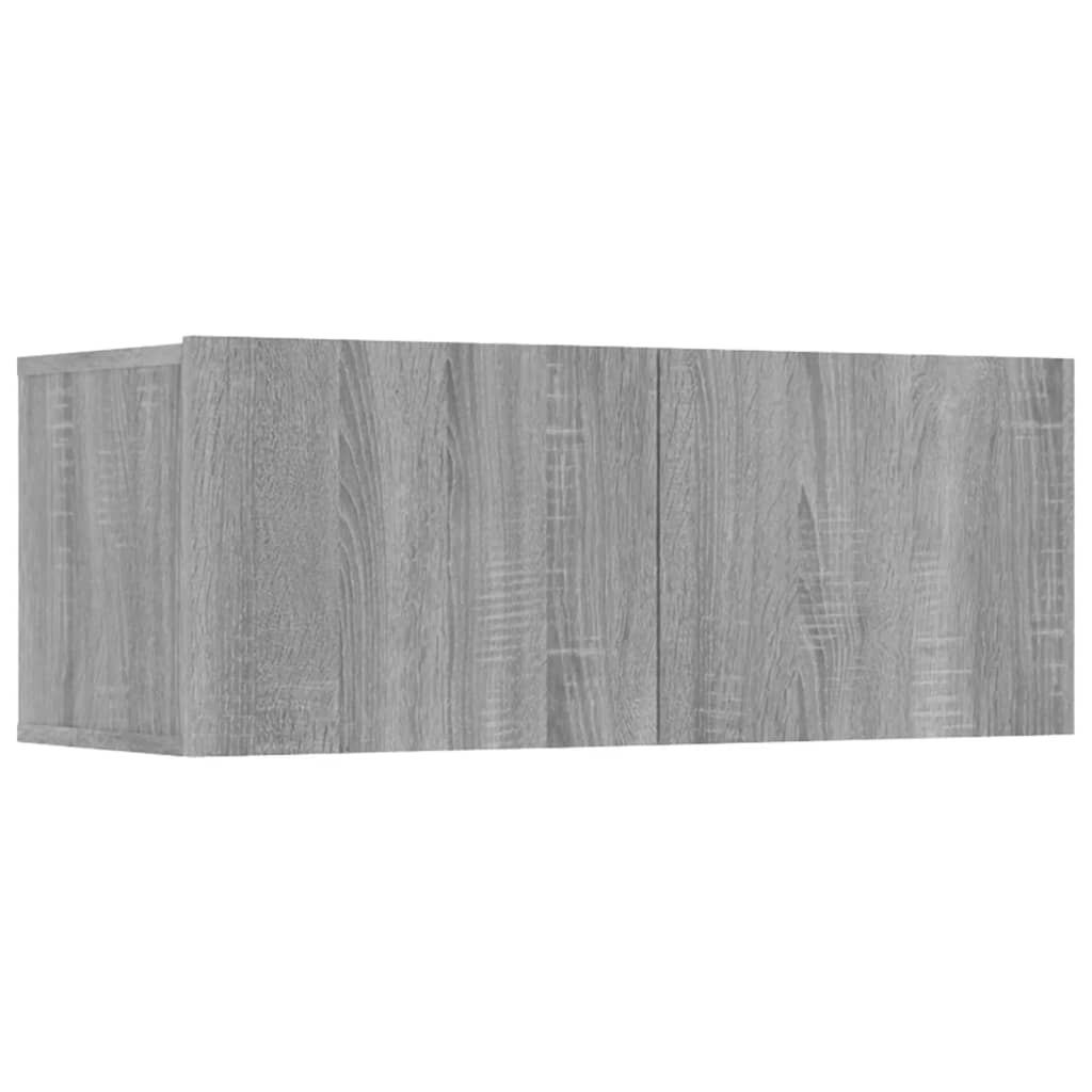 Meubles TV 4 pièces, gris Sonoma, 80 x 30 x 30 cm, matériau à base de bois