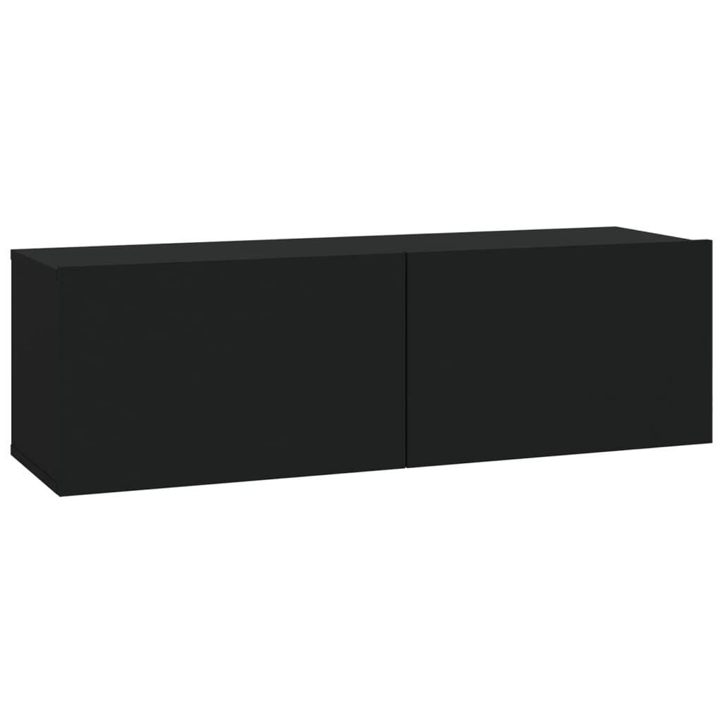 TV wall cabinets 4 pcs. Black 100x30x30 cm